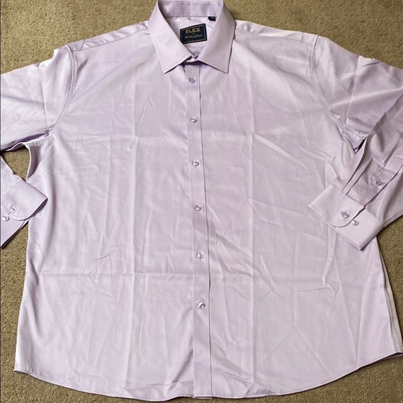 Flex Classic Purple Size 2XL Dress Shirt with Subtle Pattern - Picture 1 of 10